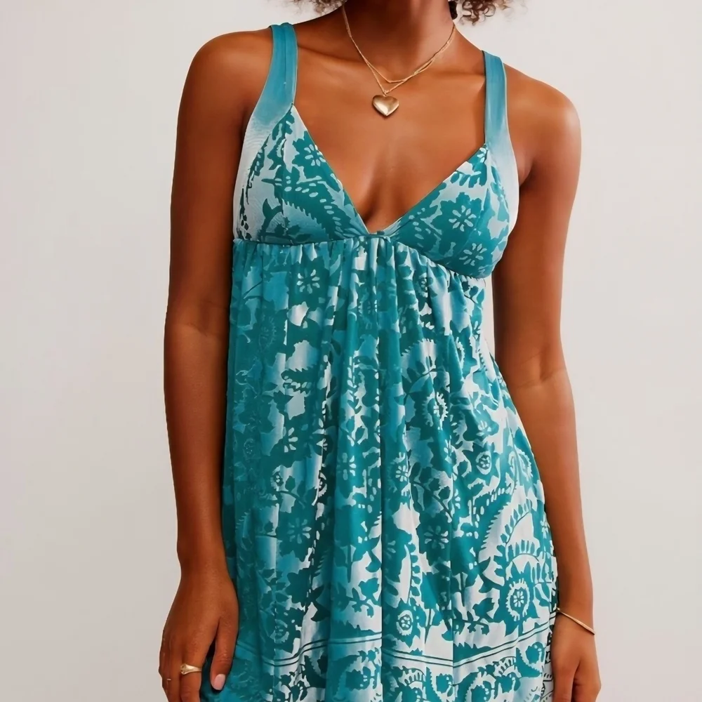 NWT Free People Snow Angel Mini Slip / Pine Frost Mini Dress, Xsmall